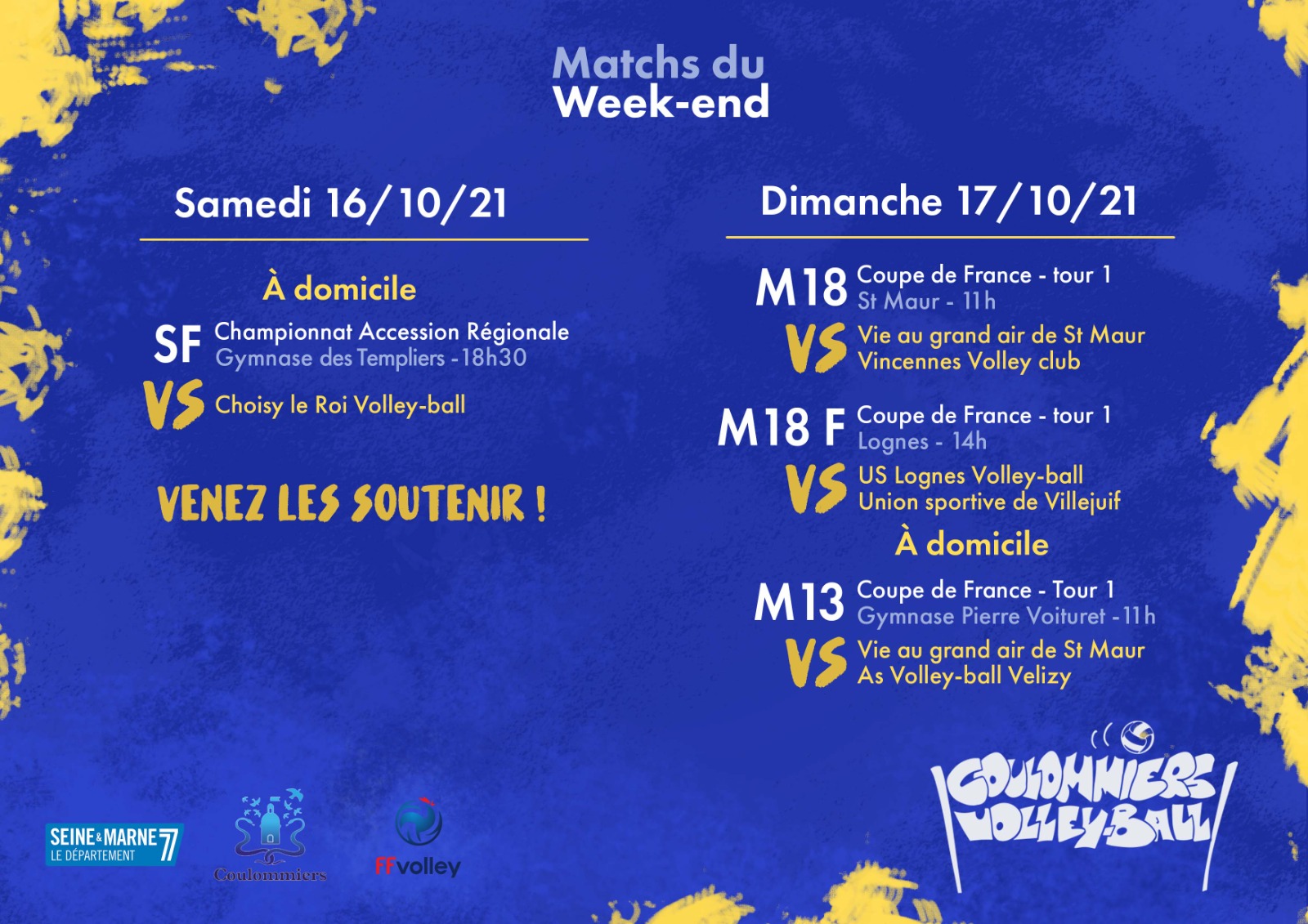 Matchs du week-end au CVB