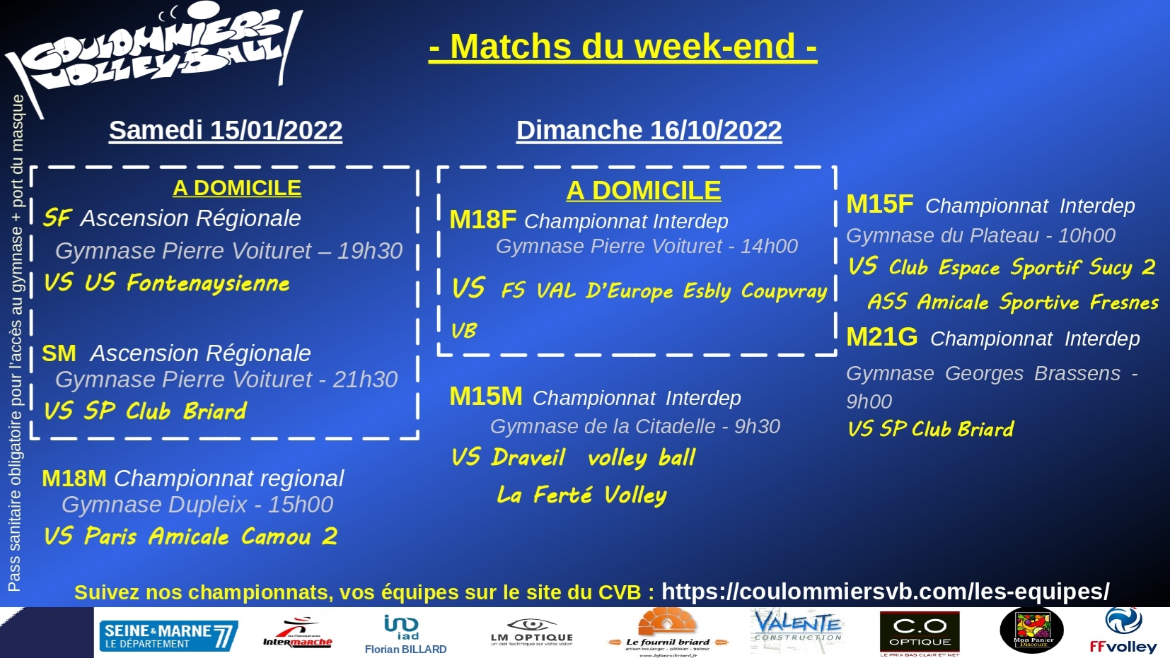 Matchs du week-end