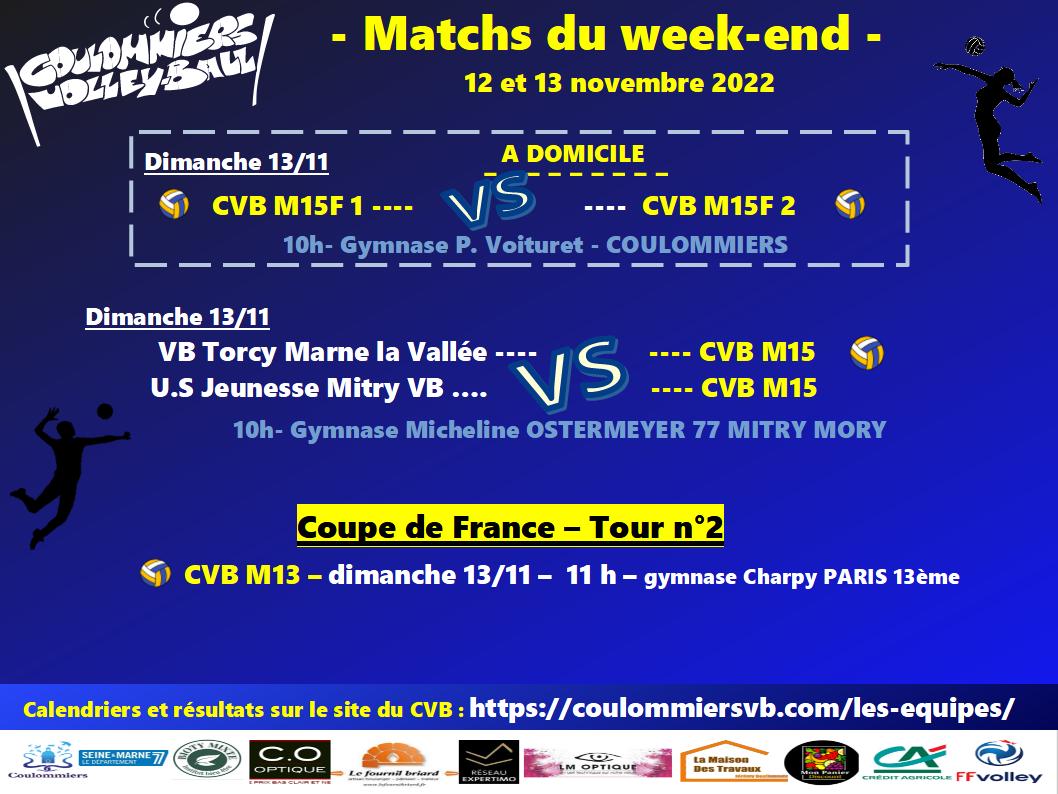 Matchs du week-end 🏐