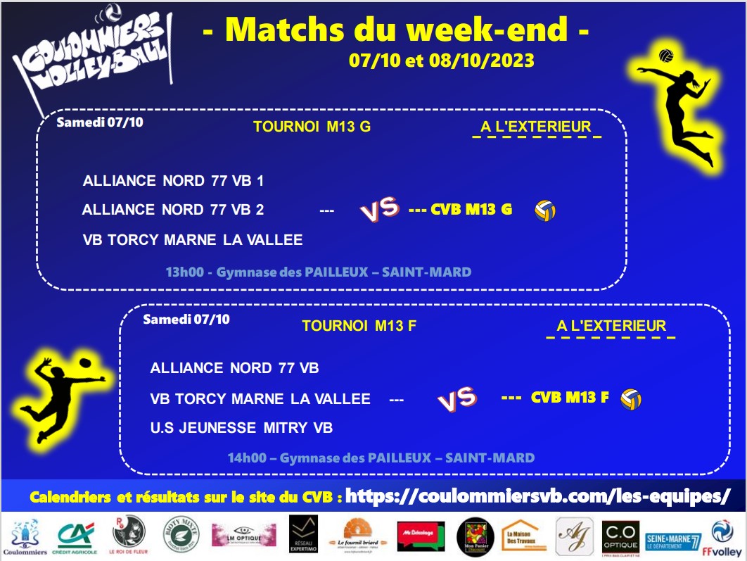 Matchs week-end du 7/8 octobre 2023