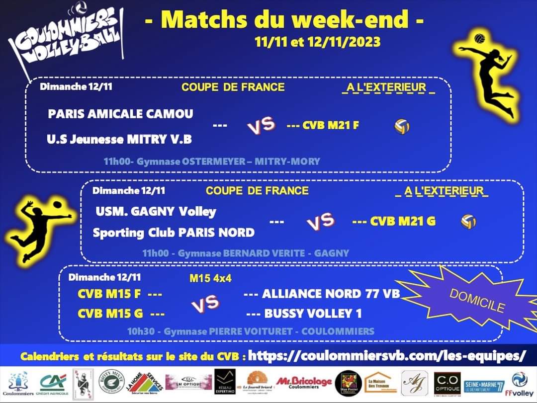 Matchs week-end du 11/12 novembre