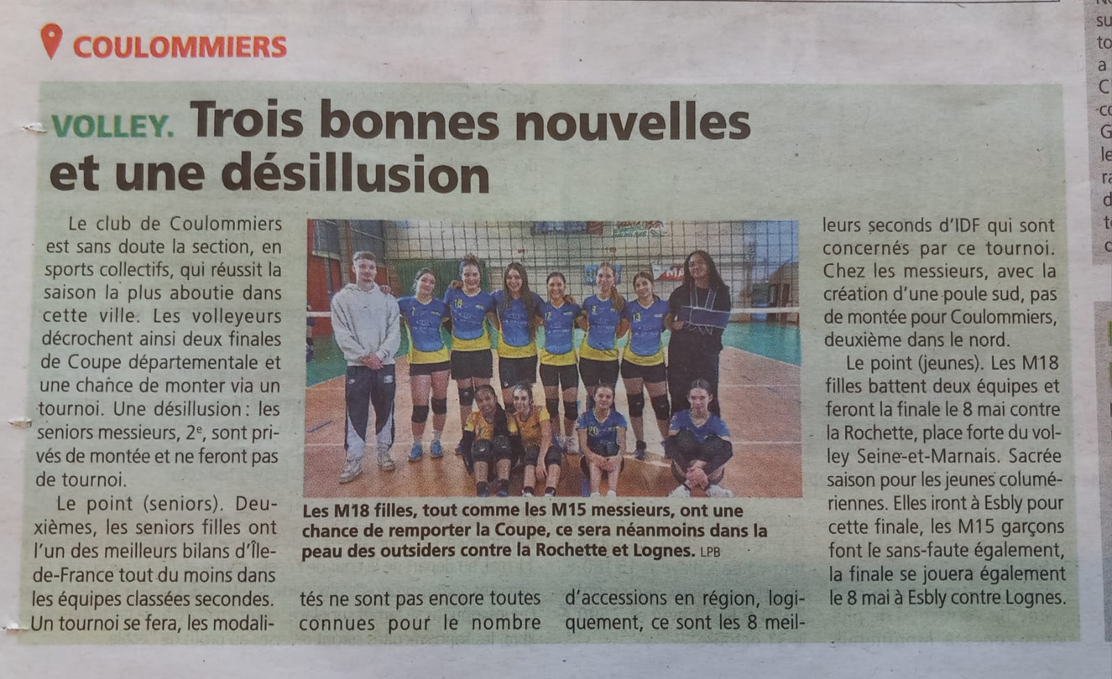 2 équipes du CBV en finale de Coupe 77