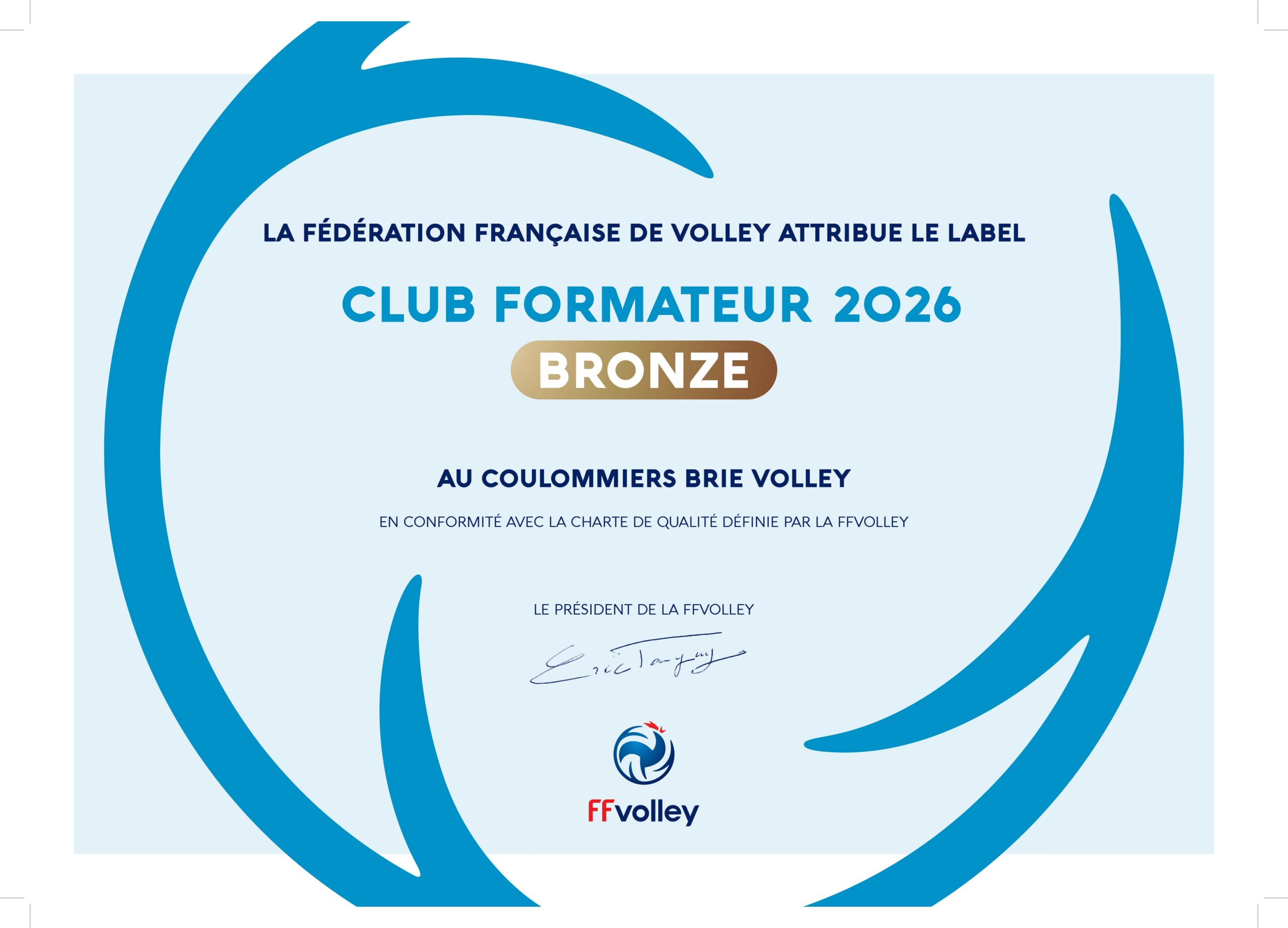 Label 2026 « Club Formateur Bronze »