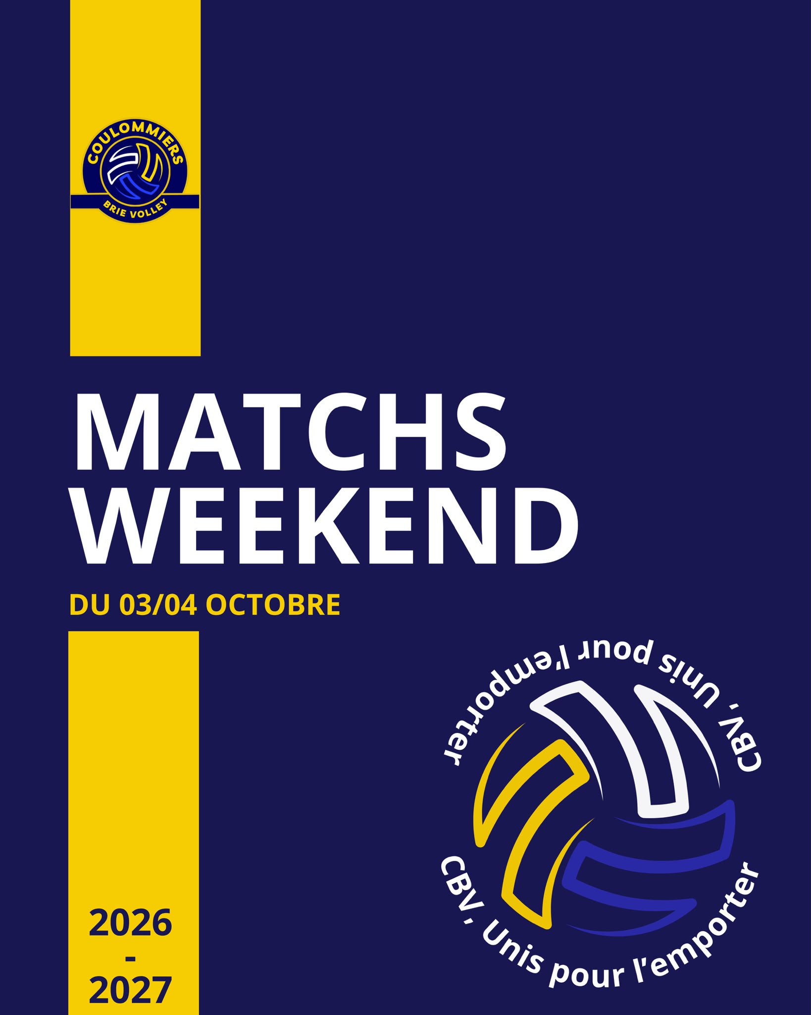1ers matchs de la saison 2026/2027 au CBV !!